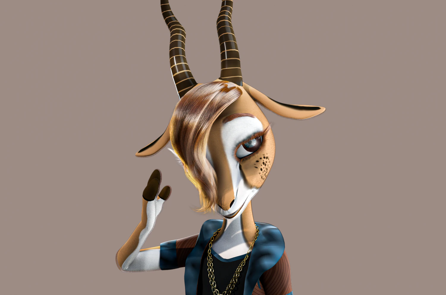 Cartoon Deer Rigged 3D Model .c4d .max .obj .3ds .fbx .stl .blend 