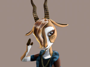 Cartoon herten opgetuigd 3D Model