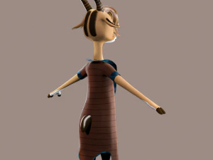 Cartoon Deer Rigged 3D Model