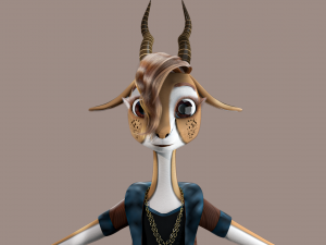 Cartoon Deer Rigged Modèle 3D