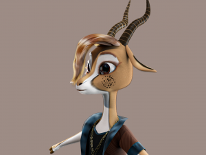 Cartoon Deer Rigged Modèle 3D