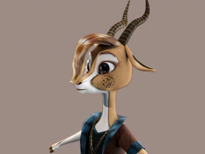 Cartoon Deer Rigged 3D Model