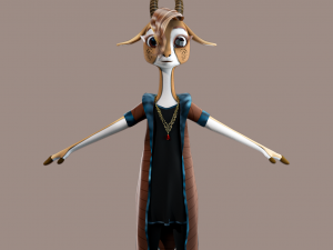 Cartoon Deer Rigged Modèle 3D