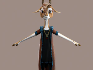 Cartoon Deer Rigged 3D Model