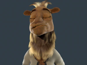 Cammello del fumetto truccato Modello 3D