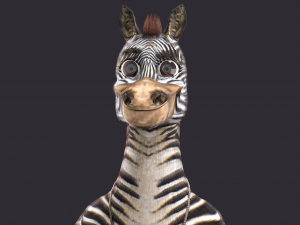 Cartoon Donkey Rigged Model 3D