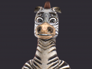 Cartoon Donkey Rigged Model 3D