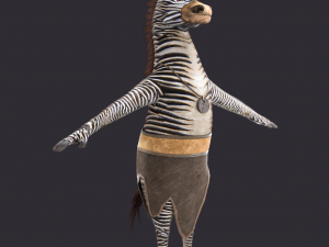Cartoon Donkey Rigged Model 3D