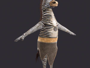 Cartoon Donkey Rigged 3D Model