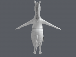 Cartoon Donkey Rigged Model 3D