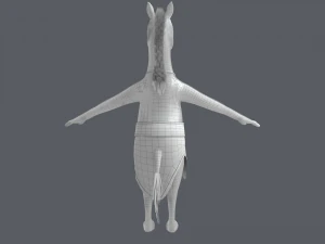 Cartoon Donkey Rigged 3D Model