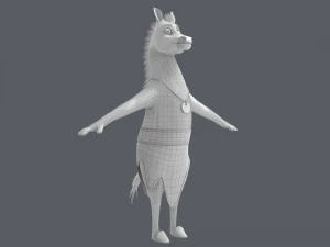 Cartoon Donkey Rigged 3D Model