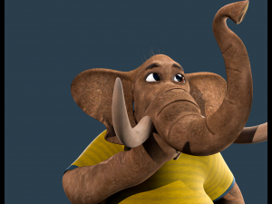 Cartoon Elephant Rigged 3D Модель