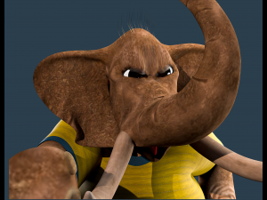 Cartoon Elephant Rigged 3D Модель