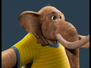 Cartoon Elephant Rigged 3D Model