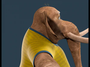Cartoon Elephant Rigged 3D Model