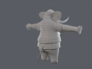 Cartoon Elephant Rigged 3D Model