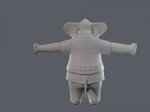 Cartoon Elephant Rigged 3D Model