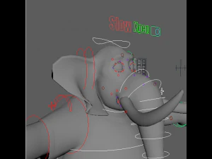 Cartoon Elephant Rigged 3D Model