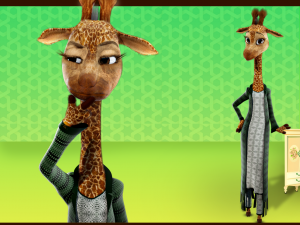 Cartoon Giraffe Rigged 3D Model