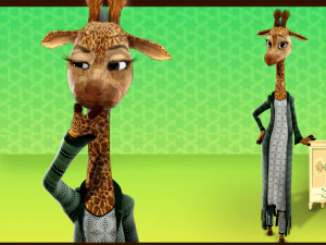 卡通长颈鹿索具 3D 模型