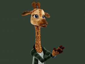 Cartoon Giraffe Rigged 3D Модель