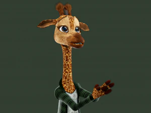 Cartoon Giraffe Rigged 3D Model