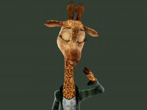 Cartoon Giraffe Rigged 3D Модель