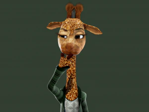 Cartoon Giraffe Rigged 3D Model