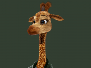 Cartoon Giraffe Rigged 3D Модель