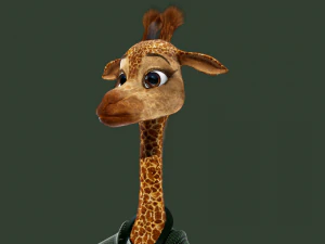 Cartoon Giraffe Rigged 3D Model