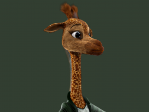 Cartoon Giraffe Rigged 3D Модель