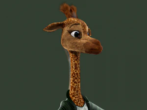 Cartoon Giraffe Rigged 3D Model