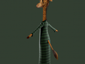 Cartoon Giraffe Rigged 3D Модель