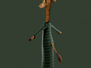 Cartoon Giraffe Rigged 3D Model