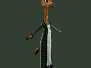 Cartoon Giraffe Rigged 3D Модель