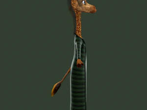 Cartoon Giraffe Rigged 3D Model