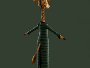 Cartoon Giraffe Rigged 3D Model