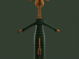 Cartoon Giraffe Rigged 3D Model