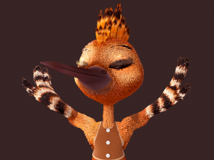 Cartoon Hoopoe Rigged Model 3D