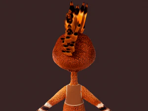 Cartoon Hoopoe Rigged 3D Model