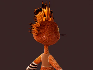 Cartoon Hoopoe Rigged 3D Model