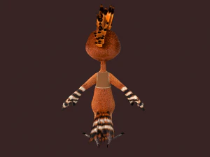 Cartoon Hoopoe Rigged 3D Model