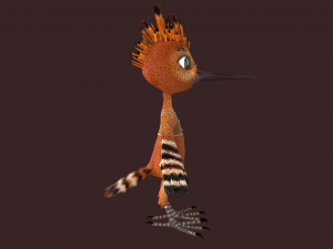 Cartoon Hoopoe Rigged Model 3D