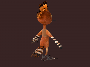 Cartoon Hoopoe Rigged Model 3D