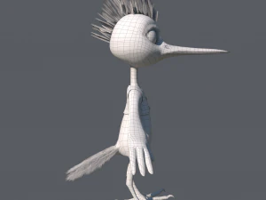 Cartoon Hoopoe Rigged 3D Model
