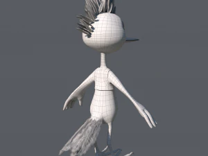 Cartoon Hoopoe Rigged 3D Model