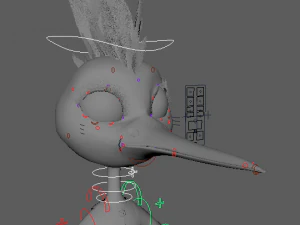 Cartoon Hoopoe Rigged 3D Model