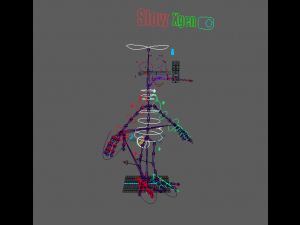 Cartoon Hoopoe Rigged Model 3D
