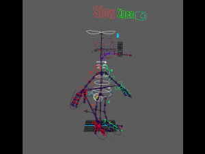 Cartoon Hoopoe Rigged 3D Model